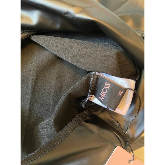 Micas Basic Faux Leather Cropped Tee NWT XL - Picture 5 of 5